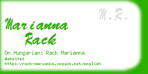 marianna rack business card
